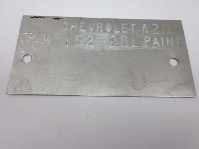 1981 Corvette Body Trim Tag A28 152 28L Original Tag  