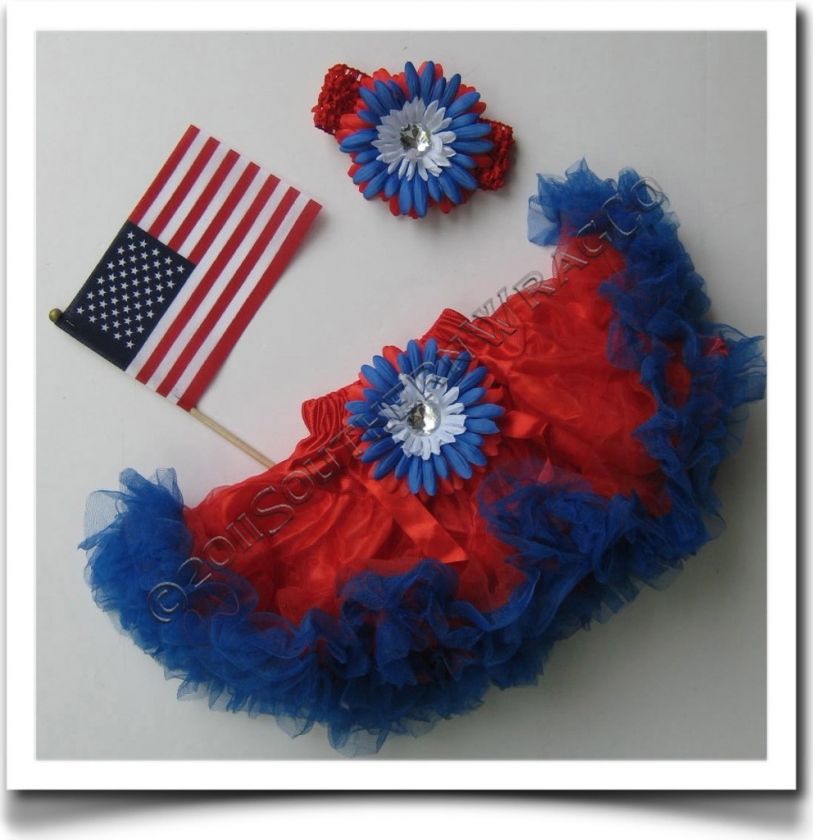 4th of July RED/BLUE MULTI TUTU PAGEANT PETTISKIRT SET  