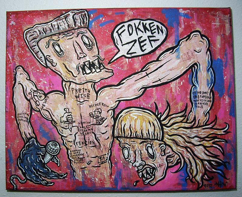 JUSTIN AERNI art Original die antwoord Painting FOKKEN ZEF  