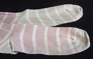 ANTIQUE STRIPE COTTON SPORT HOSE SOCKS c1920 SIZE 8  