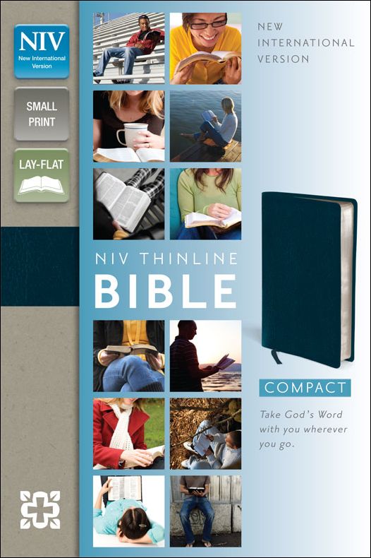   Thinline Bible Navy Bonded Leather Zondervan Thin 9780310435471  