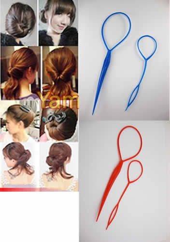 Girl Woman Magic Plastic Tail Hair Twist Braid Styling Clip Tool Blue 