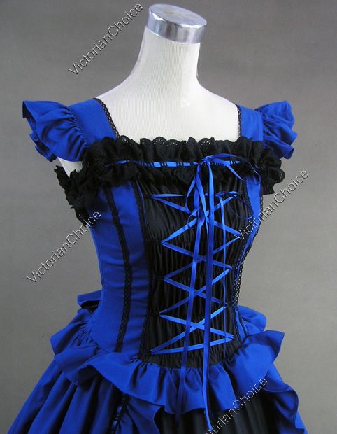 Victorian Gothic Lolita Cotton Dress Ball Gown Prom 085 XL  