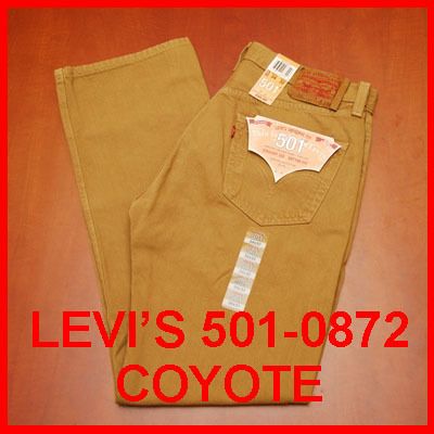 Levis 501 Jeans Jean Coyote Dark Tan 0872 872 ALL SIZES  