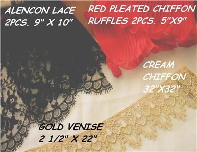 VINTAGE DESIGNER FABRICS,TRIM REMNANT SCRAPS LOT LACE, SILK, VELVET 