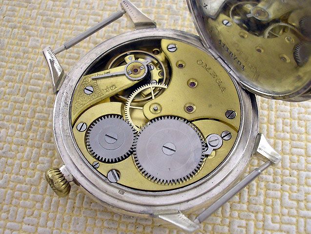 Men’s OMEGA ANTIQUE 1908 1912 ALL ORIGINAL SWISS ART DECO SILVER BIG 