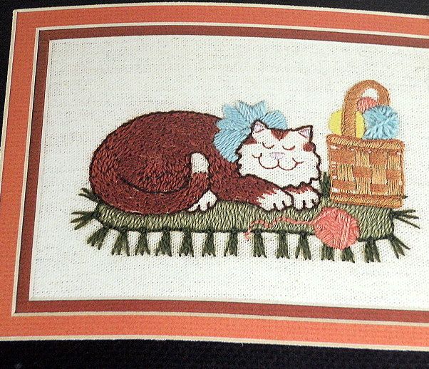 Designs For The Needle Cat and Yarn Ball Stitchery Kit  