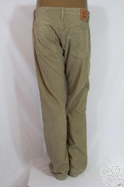 LEVIS JEANS 514 Slim Fit Straight Leg Beige / Tan Corduroys Mens Pants 