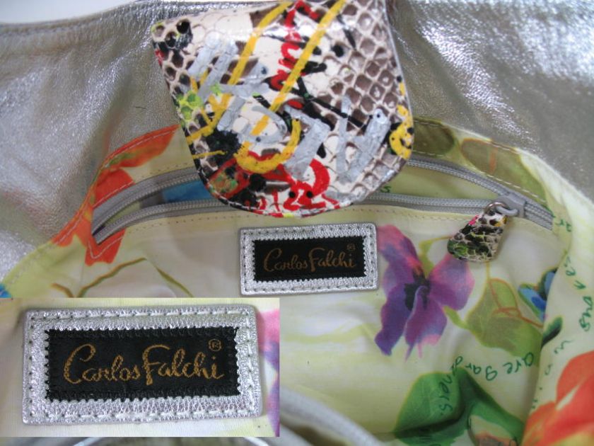 CARLOS FALCHI VIBRANT SNAKESKIN BAG  