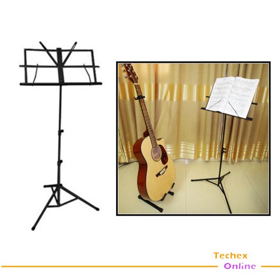 Professional Heavy Adjustable Folding Duty Music Sheet Stand Black 