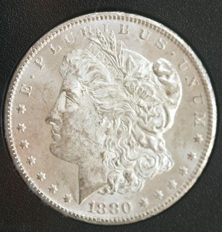 1880 CC Morgan Silver Dollar   CARSON CITY  GSA  