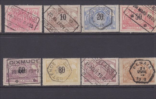 Belgium Used Fine Eight Parcel Post, Railway stamps  
