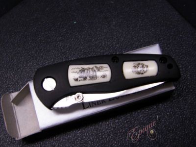 Black Handle Liner Lock Folding Pocket Knife ~ 1867  