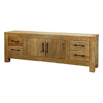 83 long Steamer Media Console Natural pine iron lasting quality 