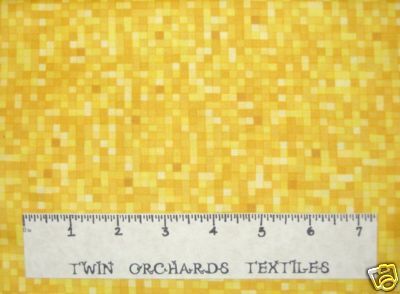 FREE SPIRIT Blocks Yellow Cotton Fabric Quilt 1.00Yd  