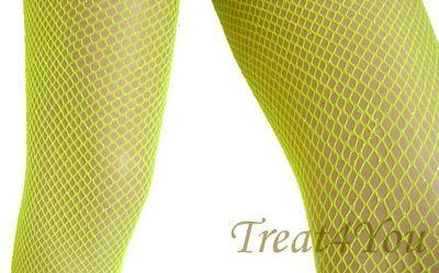 New Yellow Silver Glitter Fishnet Pantyhose Stockings  