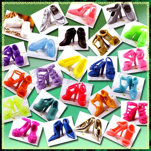 Lot of 20 Different Style Barbie Doll Shoes Pretty Gift  