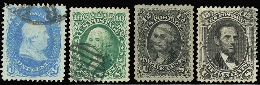 63, 68, 69, 77, USED VF XF GEM App STAMPS Cat $457.00  