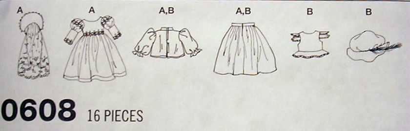 18 American Girl Doll Clothes SEW PATTERN Historic Period Costume 