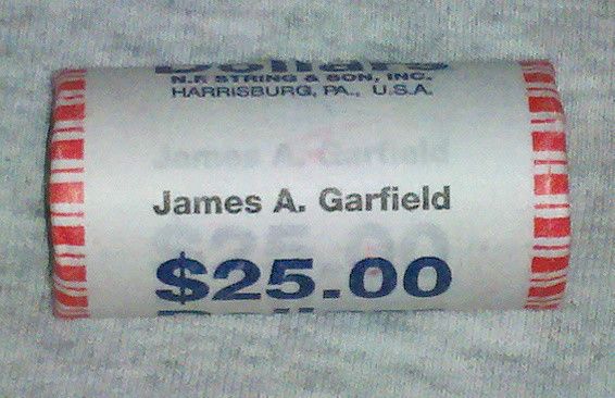 2011 P James Garfield Presidential Dollar Roll Uncirculated unopend 