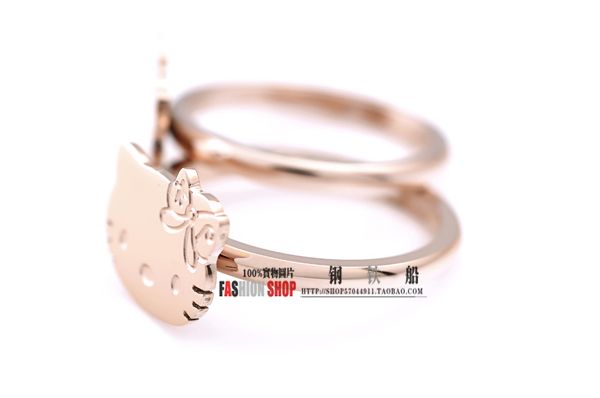 14k roes gold plated hello kitty ring  