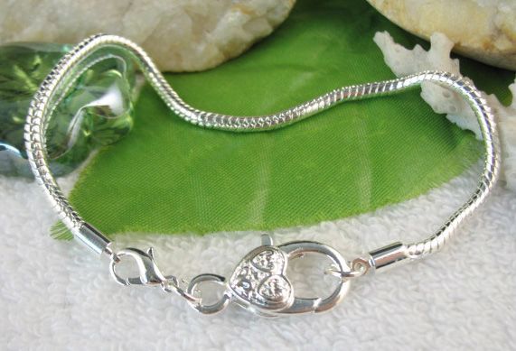 PCS silver plated HEART bracelets 20cm #18591  