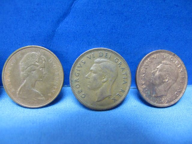 Vintage coins lot x42 Canada coins one cent 1920 1976  