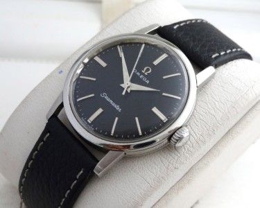 RARE VINTAGE OMEGA SEAMASTER CAL 520 MANUAL WIND BLACK DIAL STEEL 