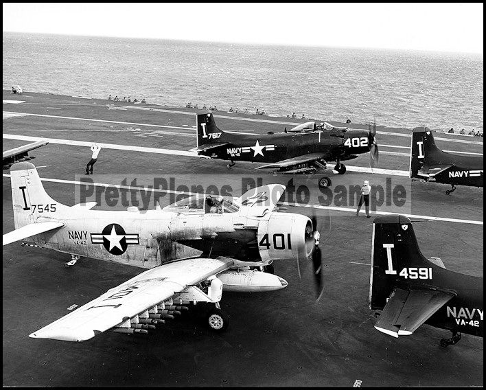 USN AD 6 Skyraider VA 42 Aboard USS Forrestal CVA 59 8x10 Aircraft 