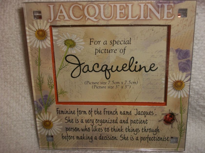 NEW~PERSONALIZED NAME MEANING PICTURE FRAME/MAGNET JACQUELINE  