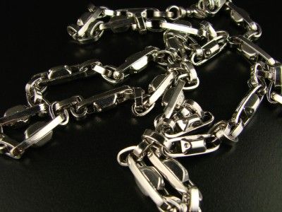 10K 8 MM WHITE GOLD 36 INCH ITALIAN LINK CHAIN FRANCO  