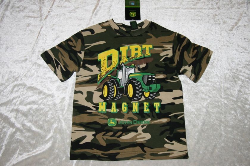 NWT JOHN DEERE 4 5/6 7 Boys T Tee Shirt DIRT MAGNET CAMO Small 