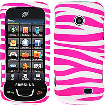 CRYSTAL FACEPLATE HARD CASE COVER SAMSUNG T528G TRACFONE PINK WHITE 