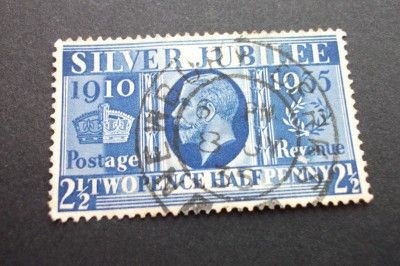 GEORGE V TWO PENCE HALFPENNY 2 1/2 BLUE SILVER JUBILEE  