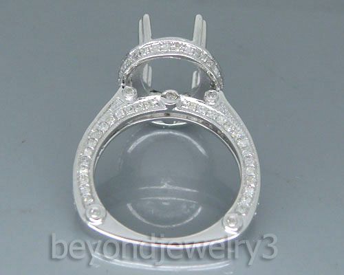 Oval 9x11mm Solid 14Kt White Gold 1.25Ct Diamond Engagemen Semi mount 