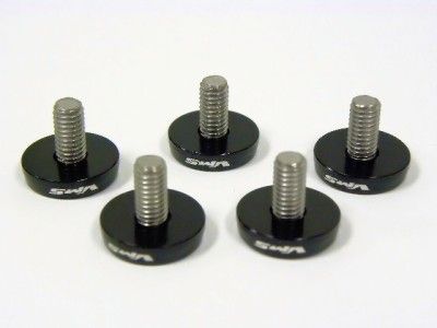 5PC FENDER BUMPER HEADLIGHT WASHER 10MM BOLT KIT BLACK  