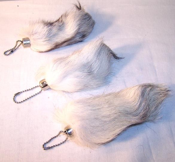 SMALL FOX TAIL KEY CHAIN foxes wild animal fur sport  