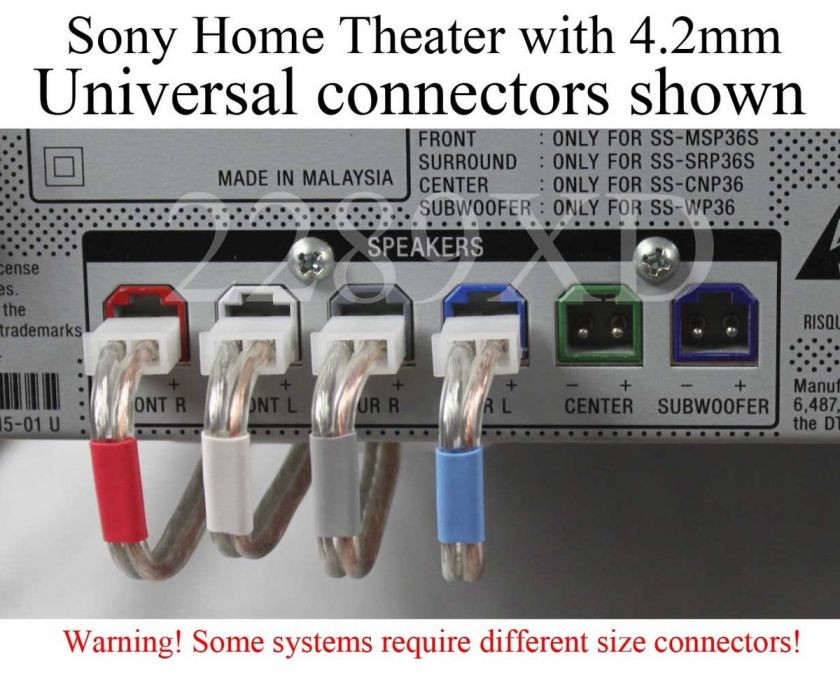 6c sony home theater speaker cable connectors 4,2 4.2mm  