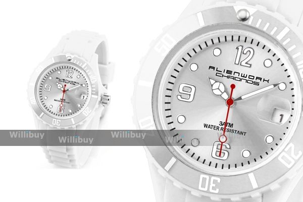 siliconice geneva style fashion white watchcase gender unisex model 