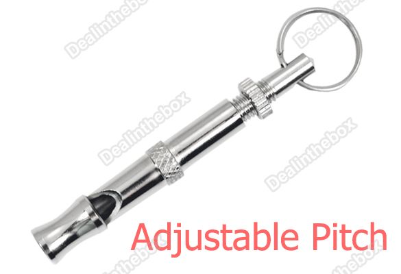   Adjustable Obedience Ultrasonic Sound Brass Whistle Silver New  