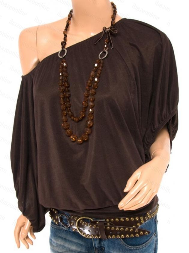 Free Ship New One/Off Shoulders Boho Top w/ Necklace  