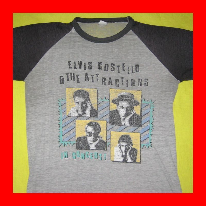 1982 ELVIS COSTELLO VTG TOUR JERSEY BURNOUT T SHIRT  