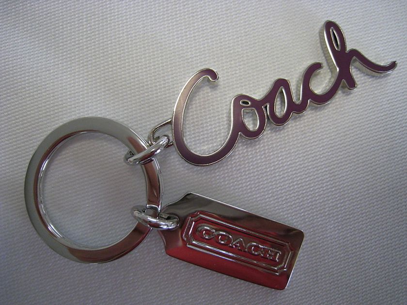 COACH SCRIPT COACH KEYFOB PLUM /SILVER F92111  