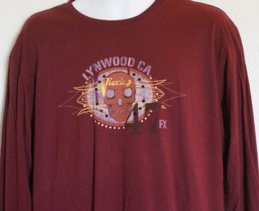 Brand New VON DUTCH Burgundy Long Sleeve Shirt Small  