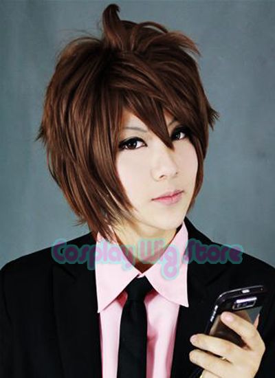 Anime Cosplay Wig Short Auburn Brown Layered Wig A245  