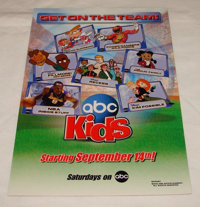 2002 ABC Kids ad ~ Teamo Supremo, Kim Possible, more  