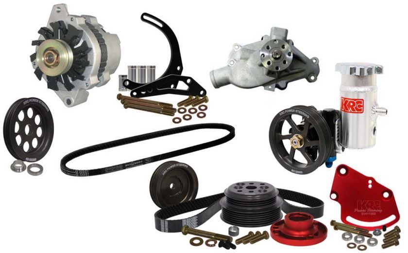 SBC SERPENTINE PULLEY KIT,PUMPS,DELCO ALTERNATOR,15,HD*  