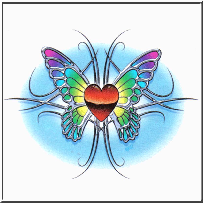 Chrome Tattoo Rainbow Butterfly SWEATSHIRT S 2X,3X,4X  