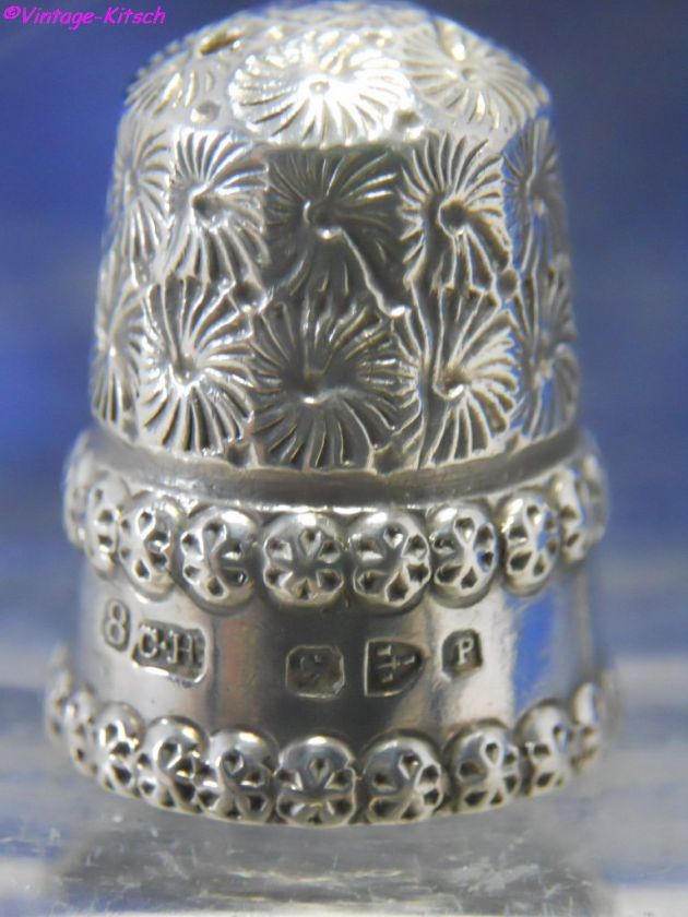 5x ANTIQUE SILVER THIMBLES CHARLES HORNER ETC  