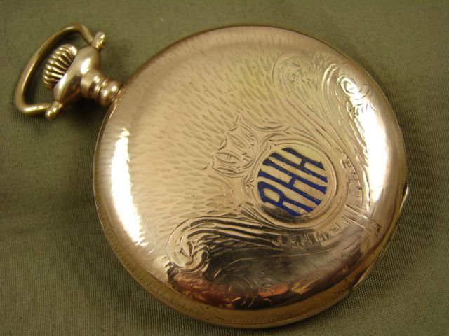 SUPERB WALTHAM 1907 SKELETON HUNTER 17j POCKET WATCH SOLID GOLD OVER 